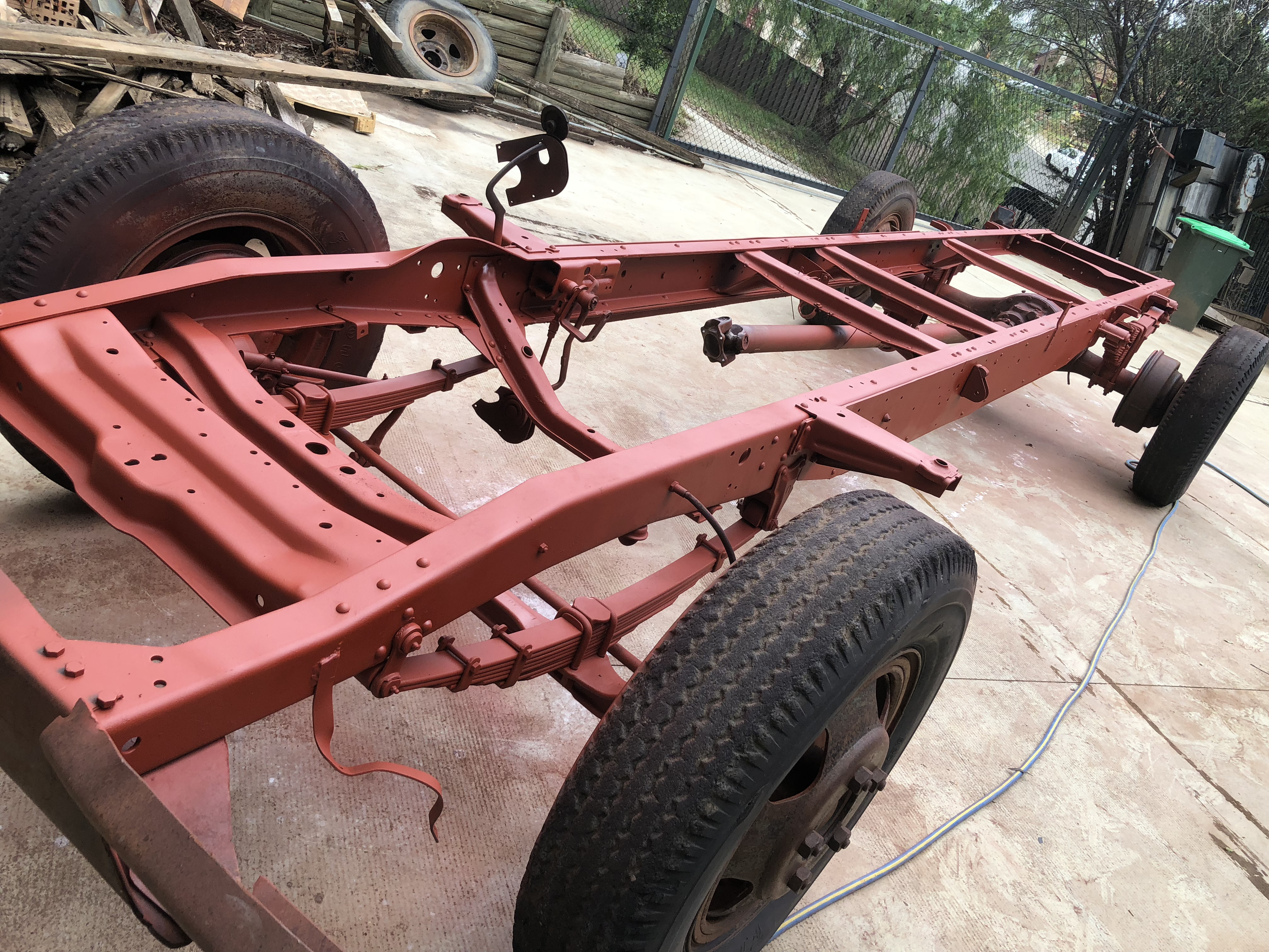 Chassis and frame after blasting