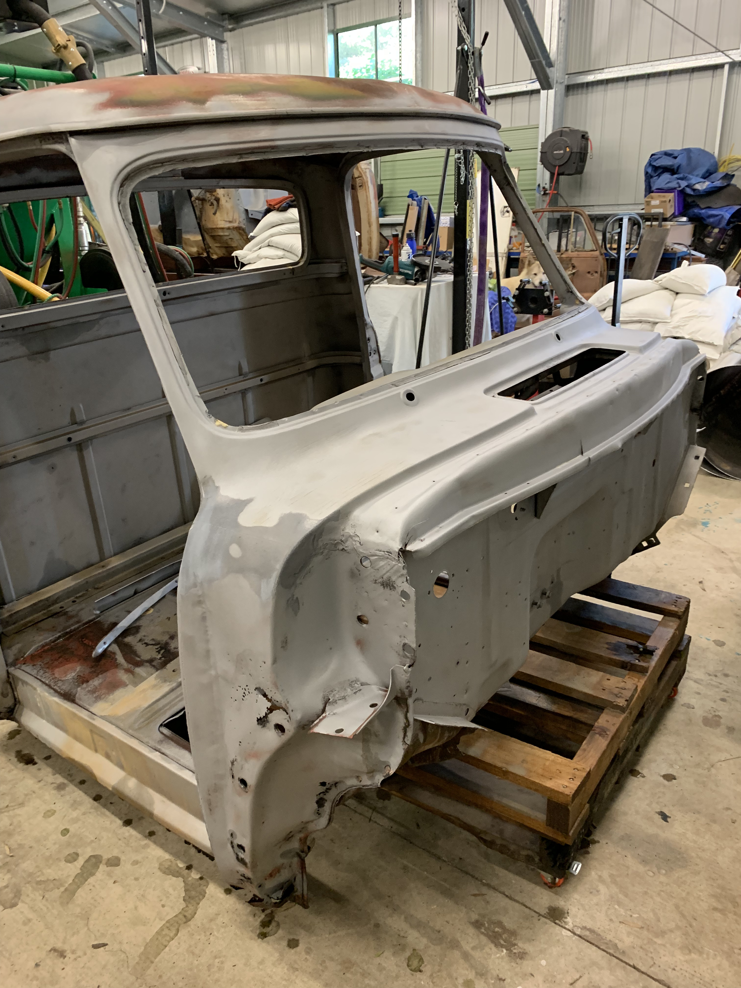 1955 Ford F600 cab interior stripped